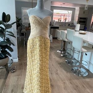 Jovani long gown champagne/beige/ yellow/gold size 6